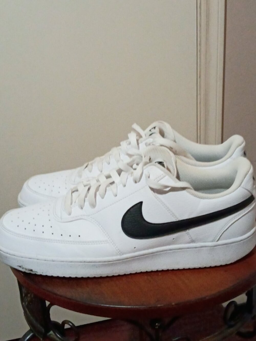 Nike Mens Shoes Court Vision Next Nature Low White Black Size 13 US DH2987-101 - Picture 8 of 14